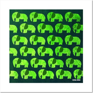 elephant people ecopop kawaii safari design art Posters and Art